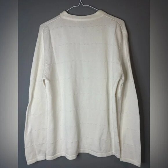 NXD size Large Elegant Cream Women's Sweater longe sleeve with clasps on neck - Picture 2 of 5